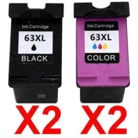 HP 63XL Black & Tri Colour Compatible Ink Cartridge  F6U64AA F6U63AA Set of 2 $116.16